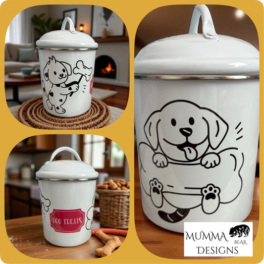 Small White Tin Canister with Lid (singular)